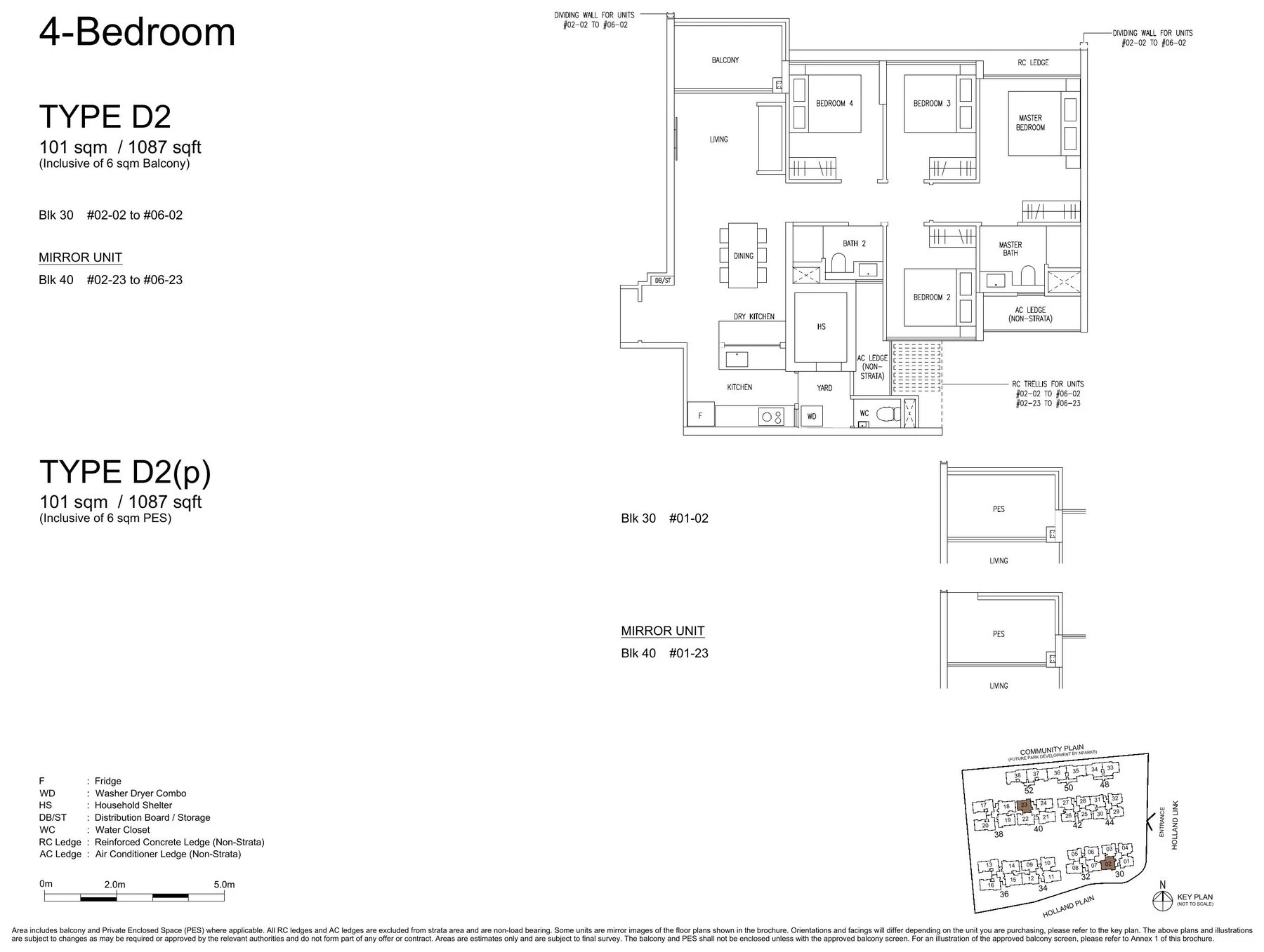 4 Bedroom (D2) layout plan (Type D2)