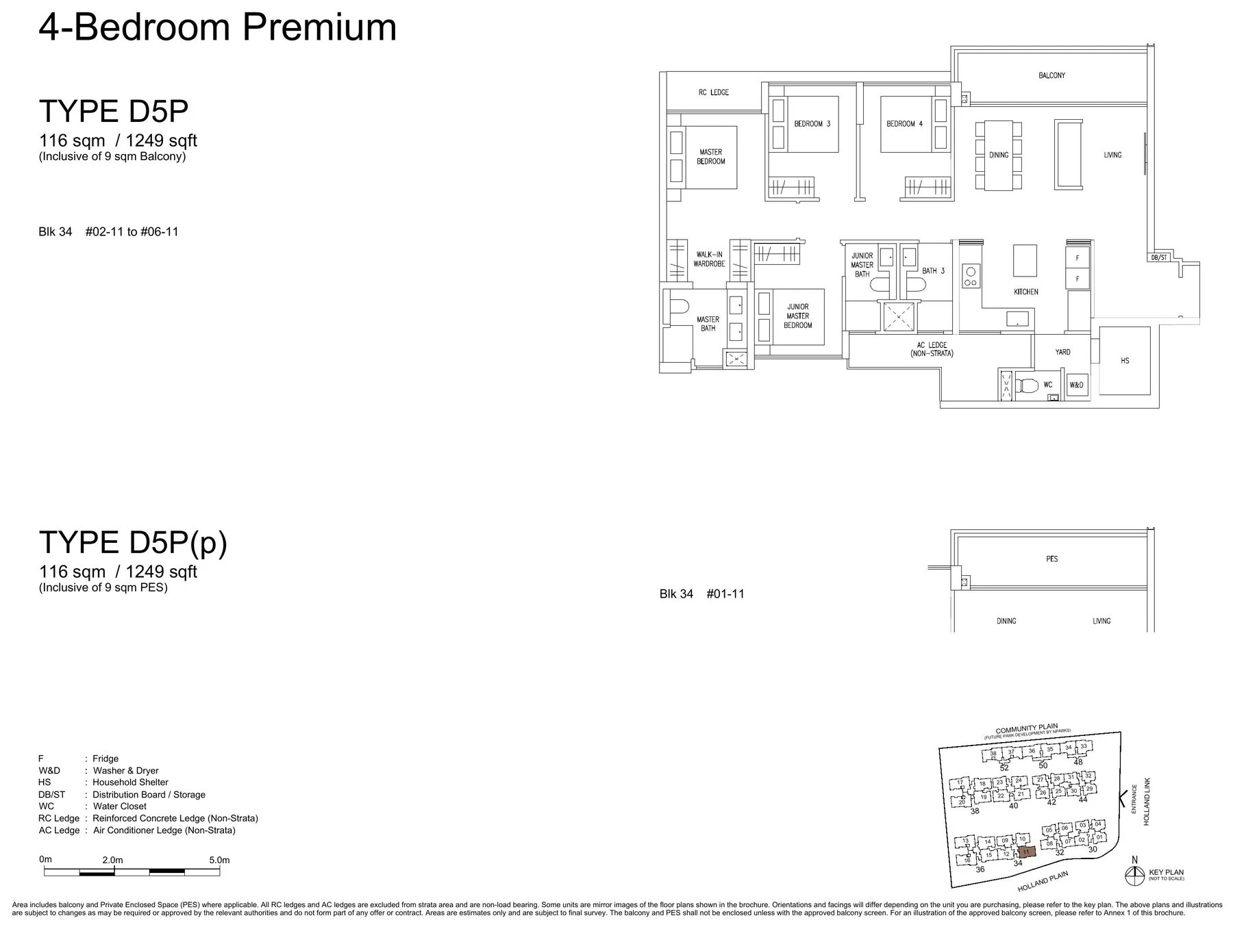 4 Bedroom Premium (D5P) layout plan (Type D5P)
