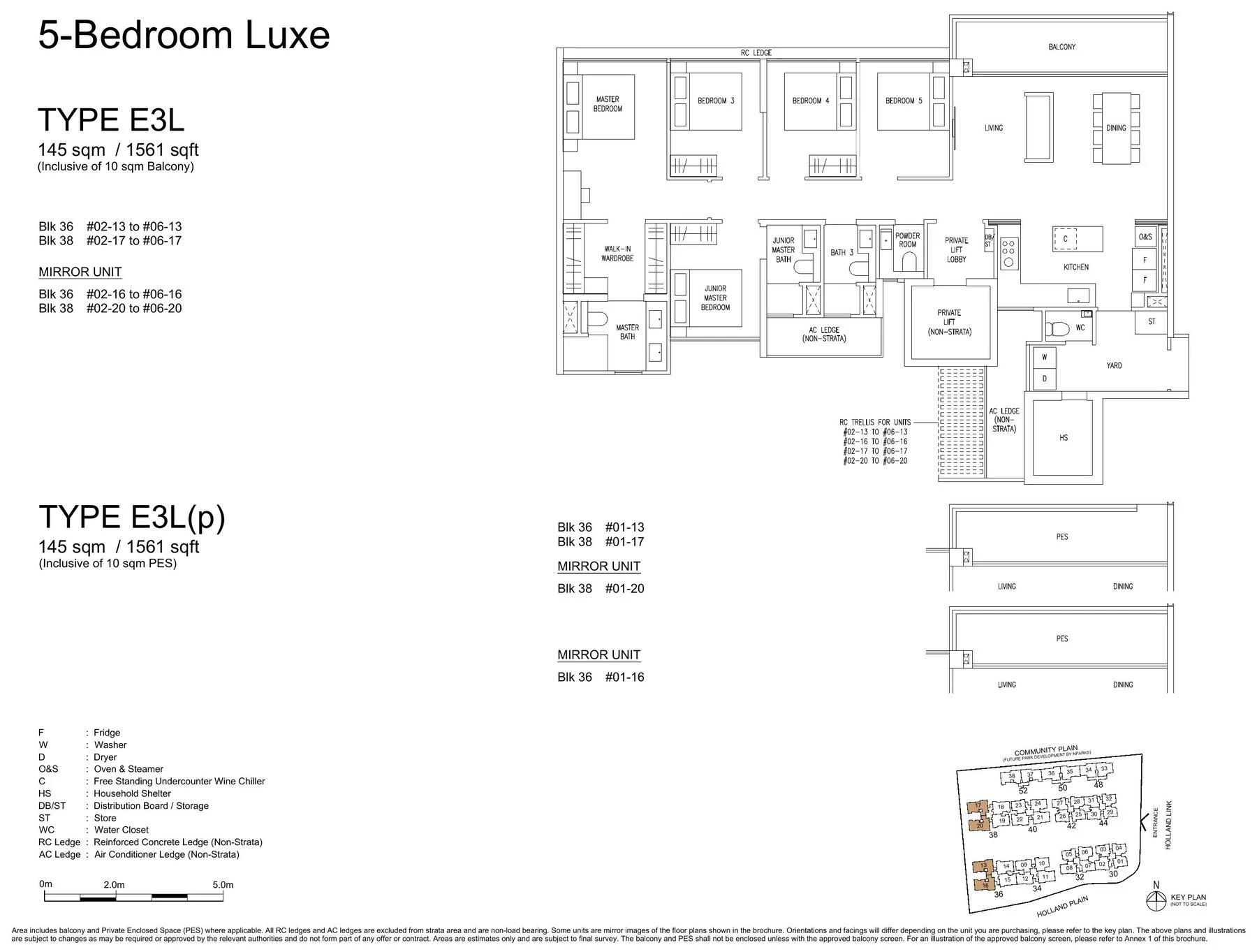 5 Bedroom Luxe (E3L) layout plan (Type E3L)