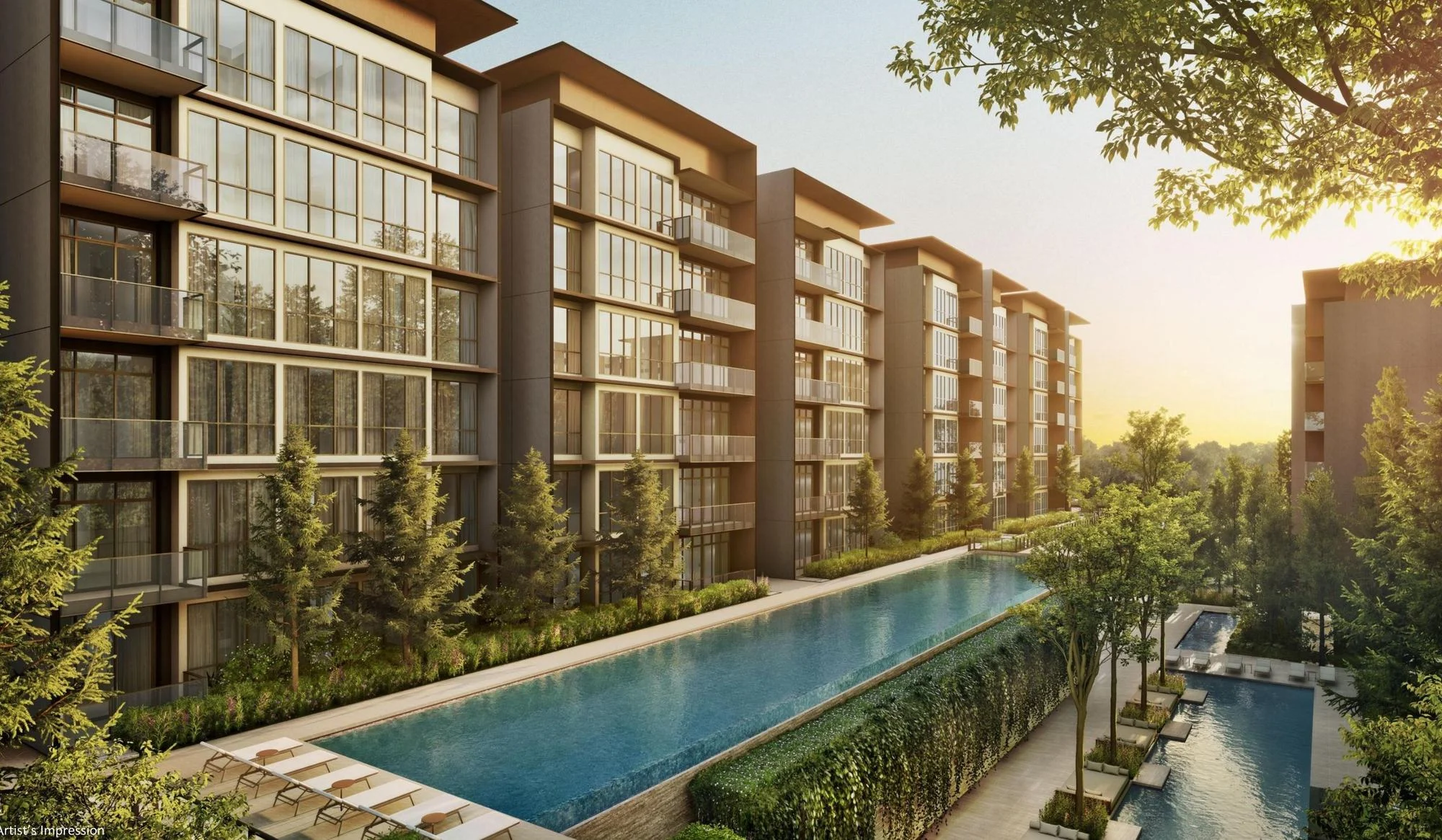 Artist's impression of Amberwood at Holland's low-rise residences and landscaped grounds