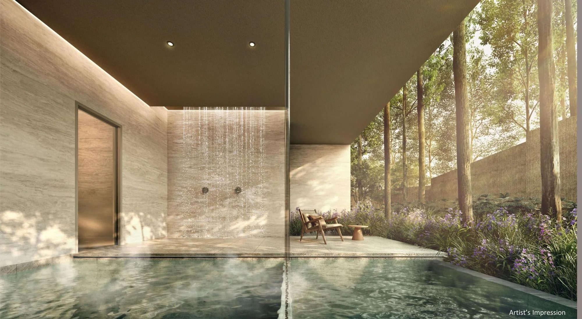 Thermal and outdoor baths at the Amberwood Bath House