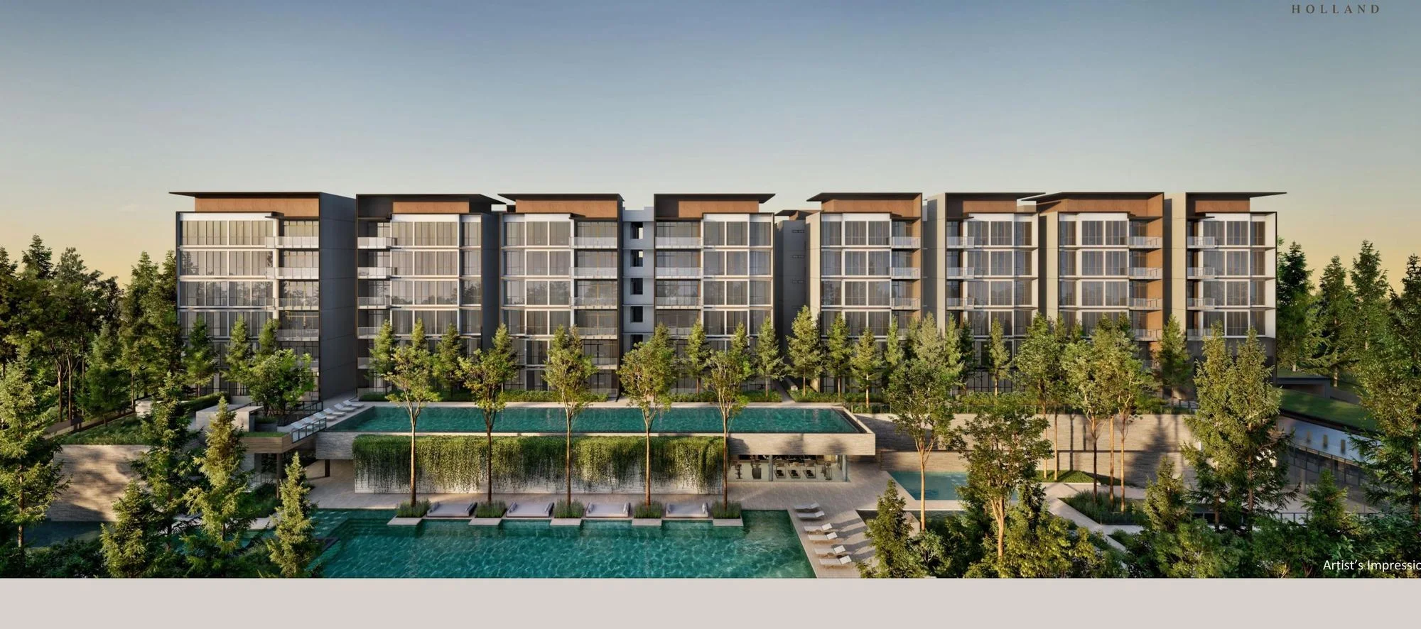 Amberwood at Holland low-rise residences beside landscaped grounds