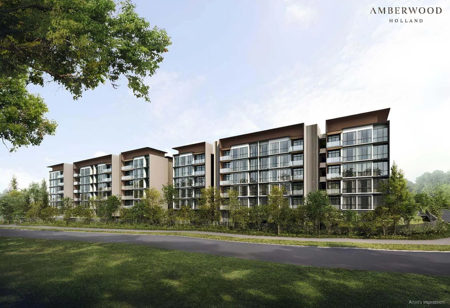 Artist's impression of Amberwood at Holland's park-facing residences