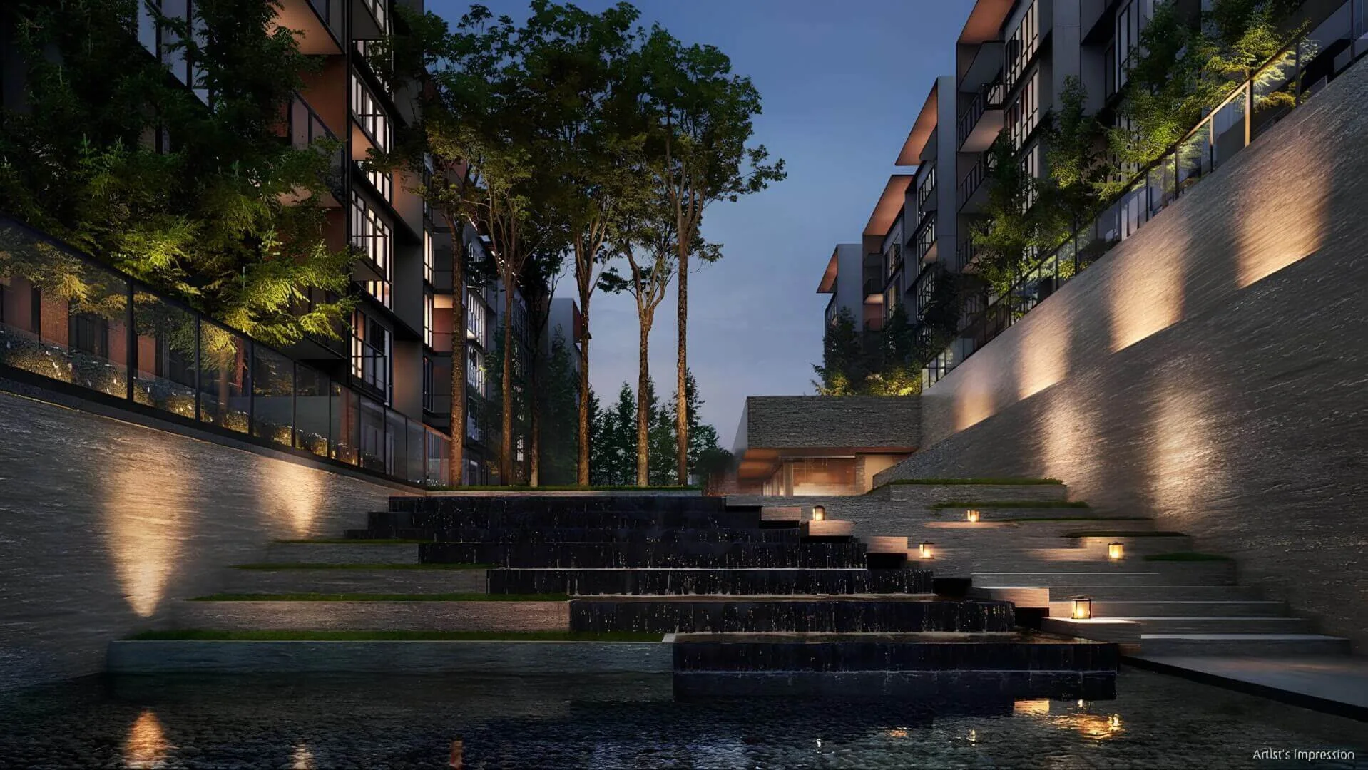 Artist's impression of the Water Terrace at Amberwood at Holland
